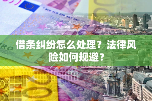 济南借条纠纷怎么处理？法律风险如何规避？