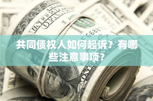 济南共同债权人如何起诉？有哪些注意事项？